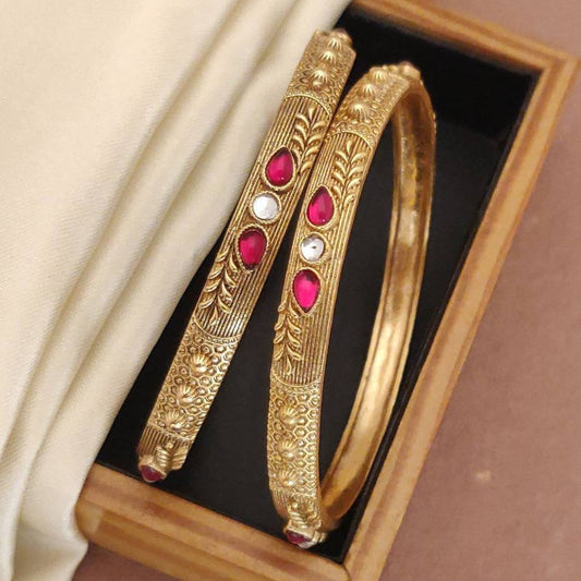 Versatile High Gold-Plated Diamond-Studded Bangles – Elegant for Everyday & Special Occasions