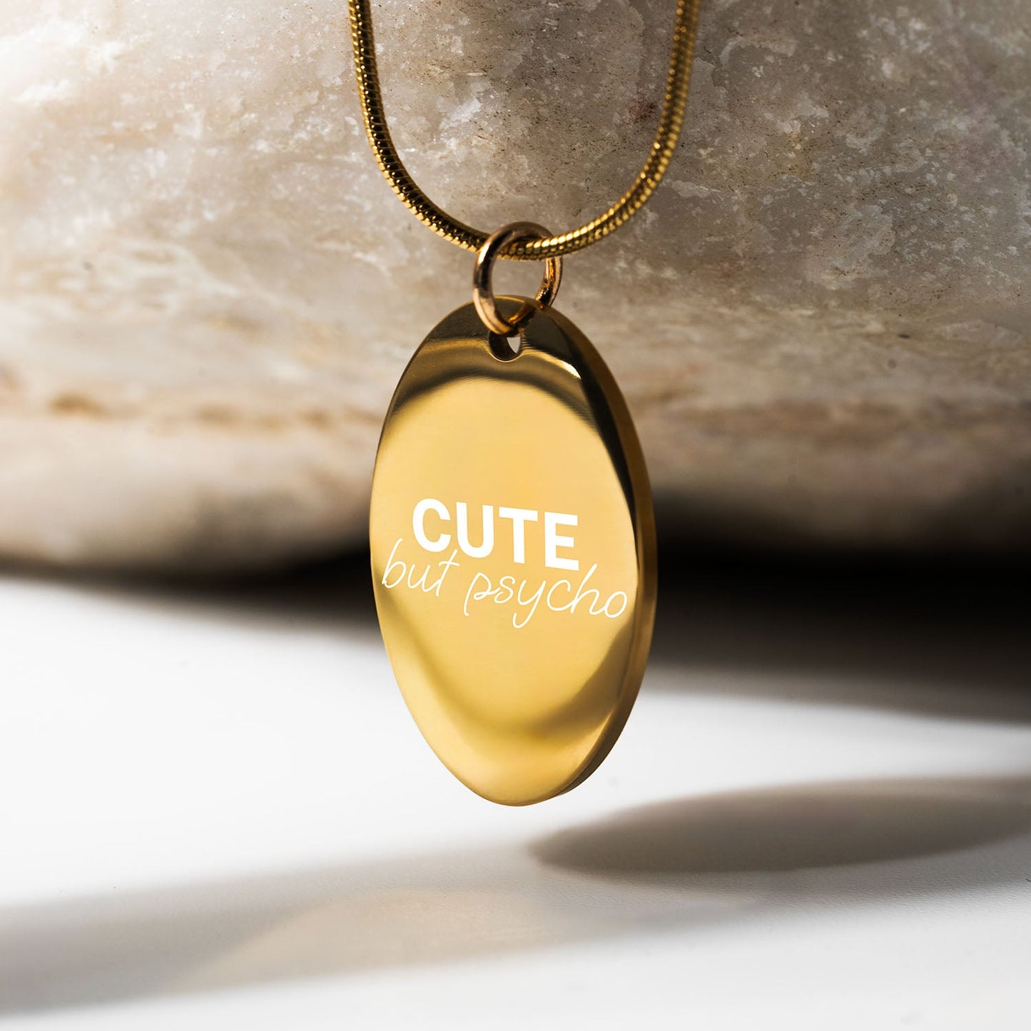 Cute But Psycho Oval Necklace