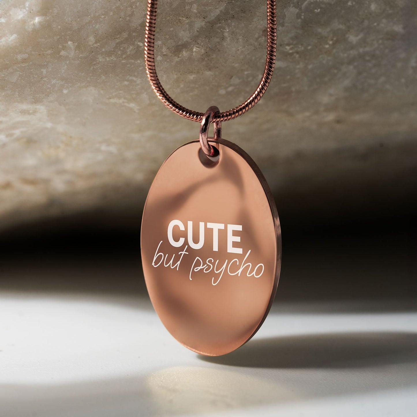 Cute But Psycho Oval Necklace