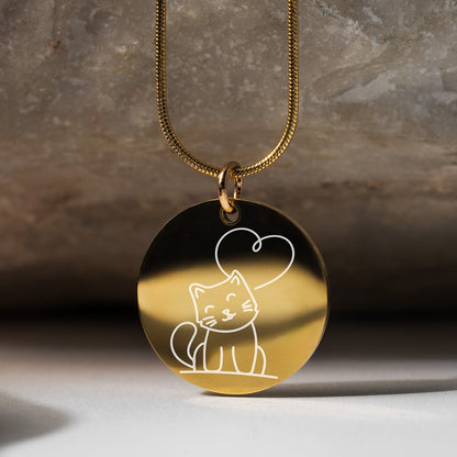 Cute Cat Circle Necklace