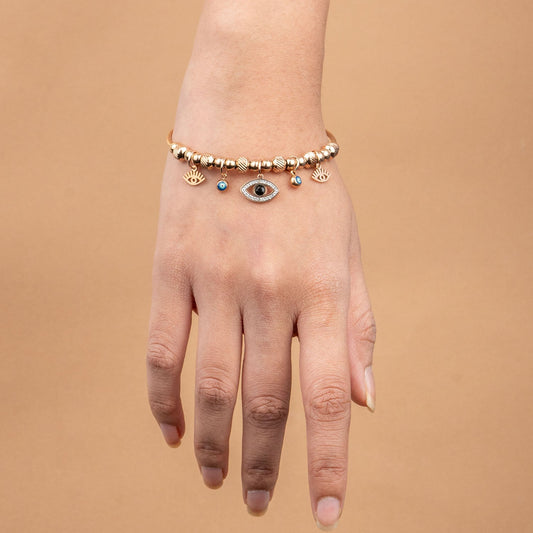 Rose Gold Multi Evil Eye Bracelet