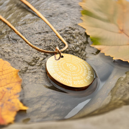 Devotional Ganpati Shlok Circle Necklace