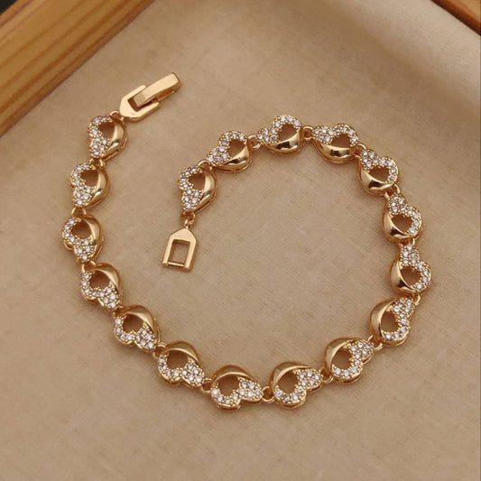 Elegant Rose Gold Plated Daily Wear AD Bracelet for Women