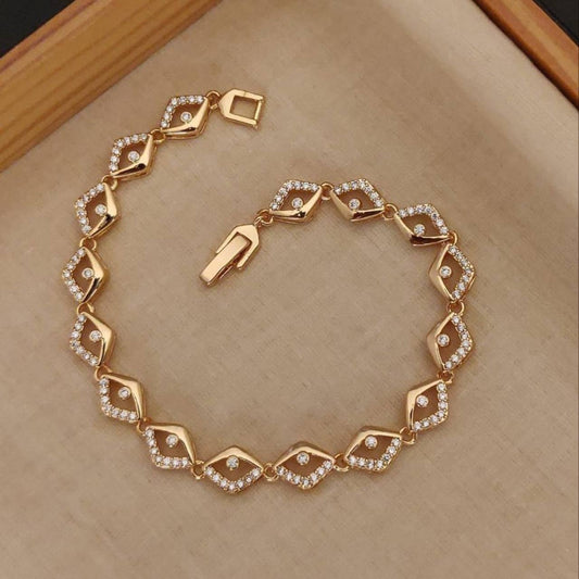 Elegant Rose Gold Plated Daily Wear AD Bracelet for Women