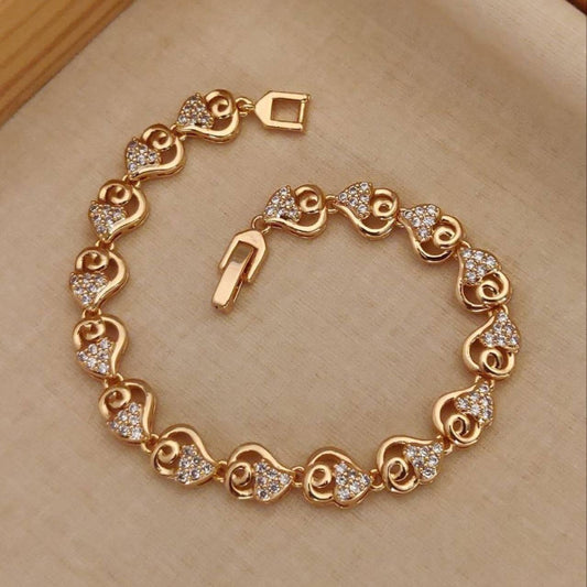 Elegant Rose Gold Plated Daily Wear AD Bracelet for Women