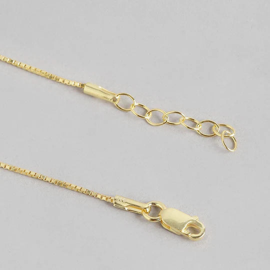 Classic Minimal Gold Box Chain High Gold Plated Anklet