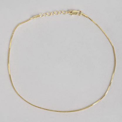 Classic Minimal Gold Box Chain High Gold Plated Anklet