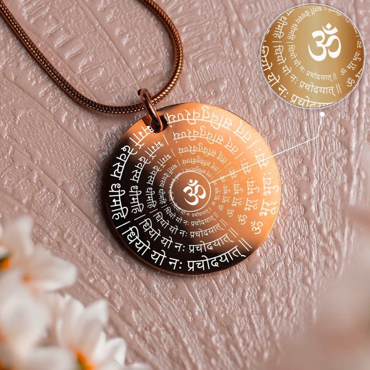 Radiant Gayatri Mantra Circle Necklace